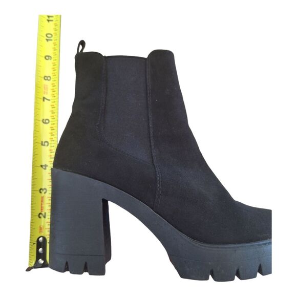 ASOS Chunky Heel Boots Black Suede Chelsea US size 8 - Picture 7 of 16